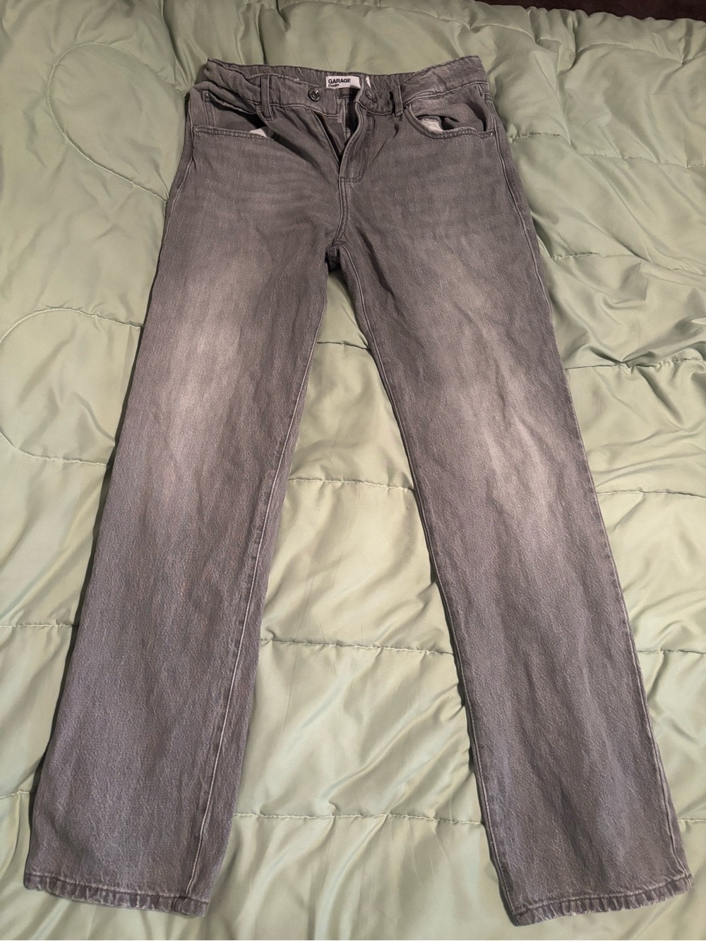 Garage Women's Washed Gray Straight-Leg Jeans